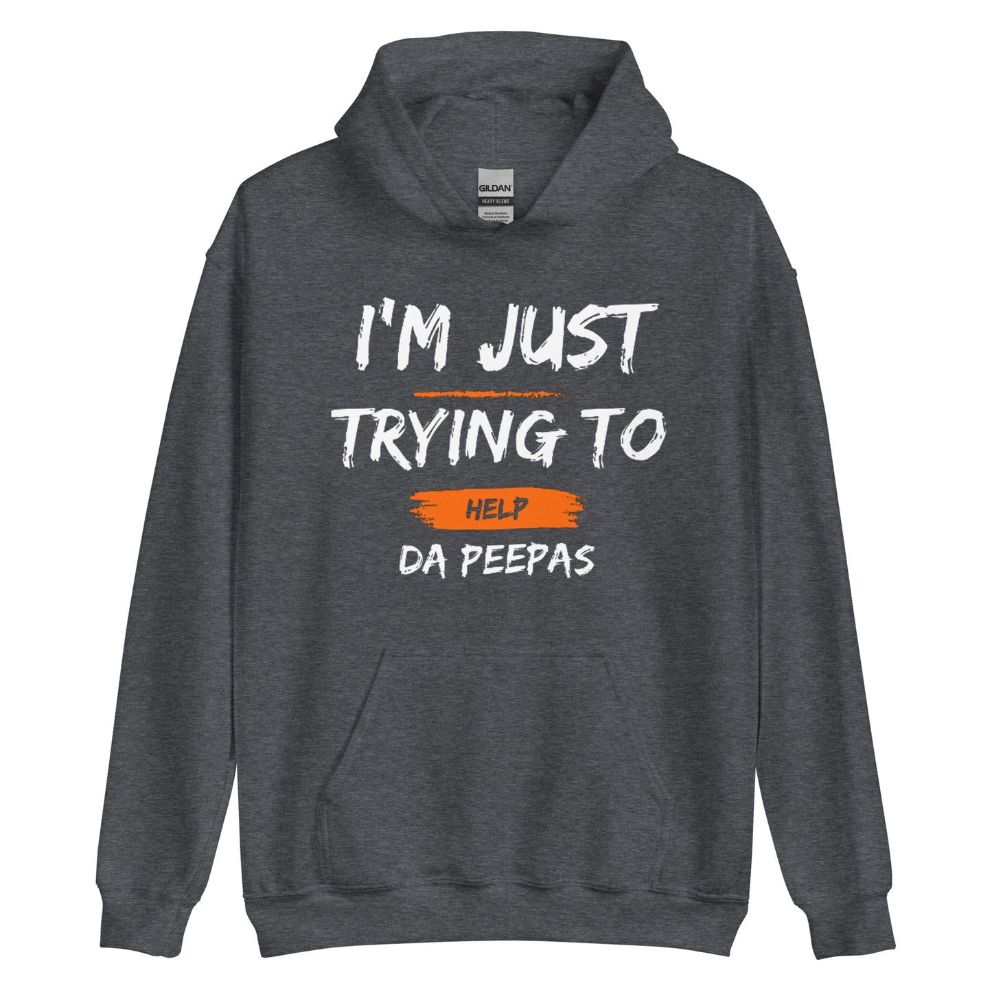 Help Da Peepas Orange Accent Hoodie