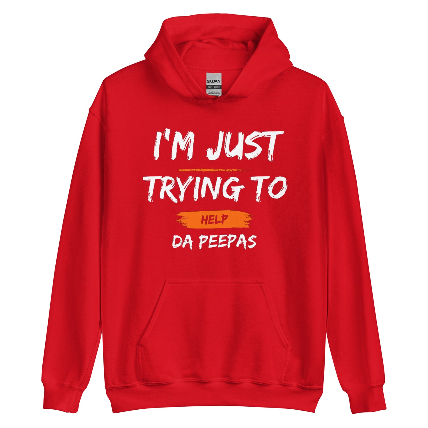 Help Da Peepas Orange Accent Hoodie