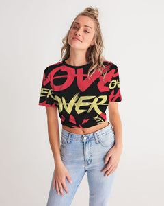 LOVE OVER HATE COLLECTION Women's Twist-Front Cropped Tee