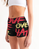 LOVE OVER HATE COLLECTION Women's Mid-Rise Yoga Shorts
