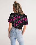 NEVER GIVE UP COLLECTION Women's Twist-Front Cropped Tee