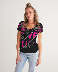 NEVER GIVE UP COLLECTION Women's V-Neck Tee