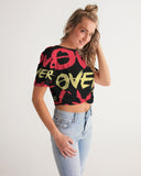 LOVE OVER HATE COLLECTION Women's Twist-Front Cropped Tee